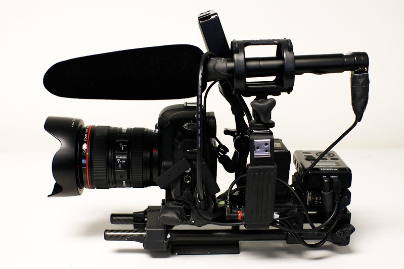 A video camera and microphone